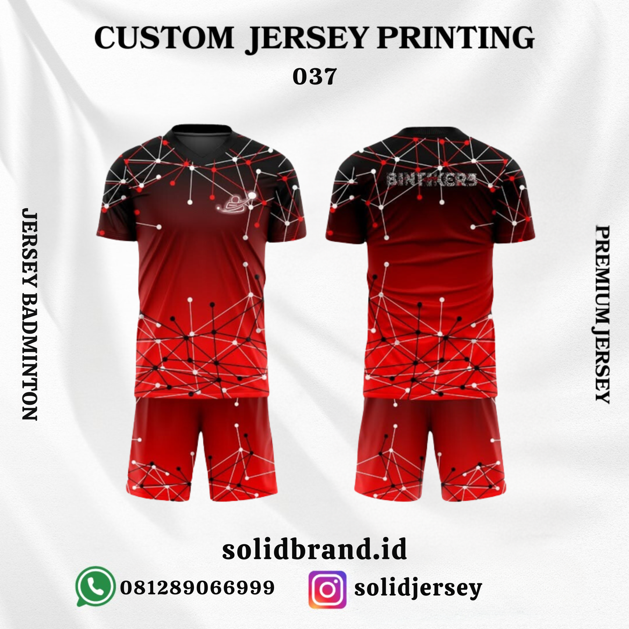 SOLID Jersey Badminton Custom – Full Printing